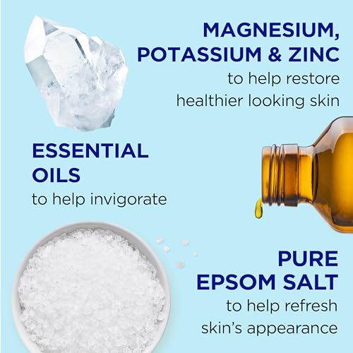 Dr Teal's Epsom Salt Magnesium Soak, Restorative Minerals with Magnesium, Potassium, Zinc & Essential Oils, 3 lbs (Pack of 4)