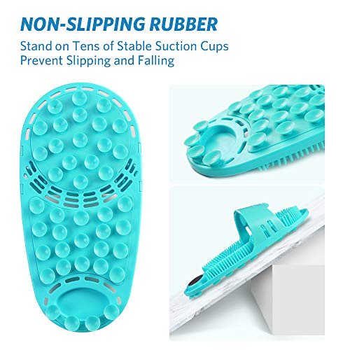 Silicone Shower Foot Scrubber Personal Foot Massage and Cleaning, Non-Slip Foot Scrubber for Men and Women (1PCS Green)