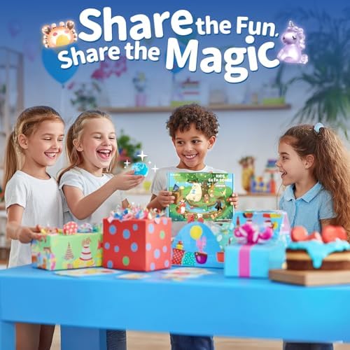 Bath Bombs for Kids with Surprise Inside – 24 Pack Handmade Bath Bombs with Glow-in-The-Dark Land & Sea Toys, Fizzy Bath Salt Balls, Birthday Party Favors for Boys and Girls