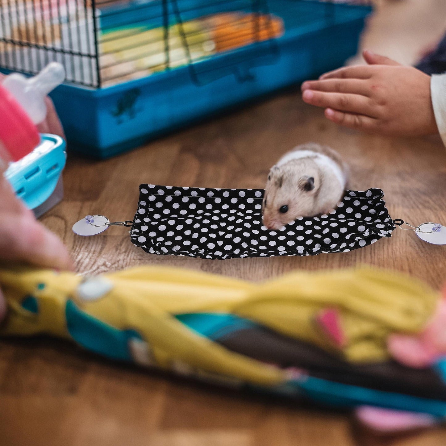 HONMEET Pet Hammock Reptile Animal Hammock Black Mesh Cloth 1Pack 12.6x6.3in