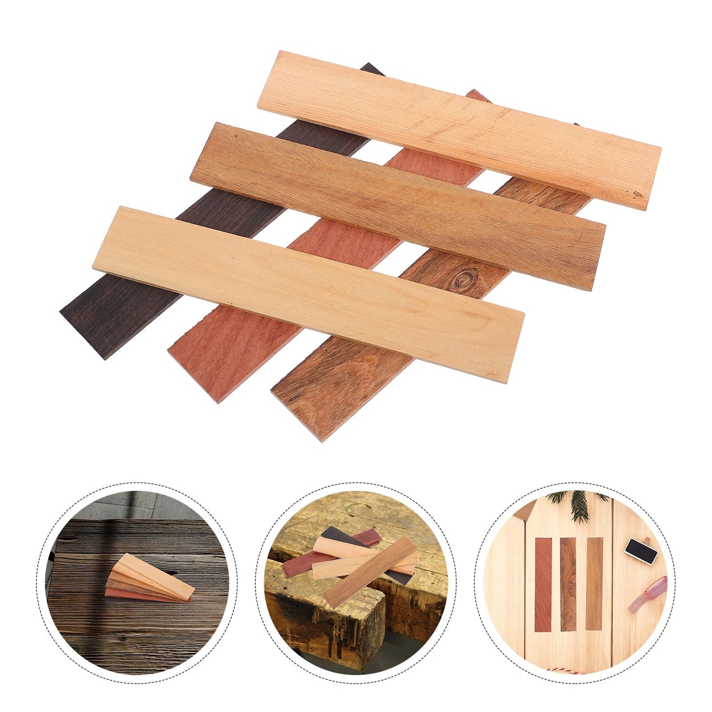 Pawsdot Garden Bench Panels 6Pcs Textured Wood Board Rectangular Planks for Outdoor Use