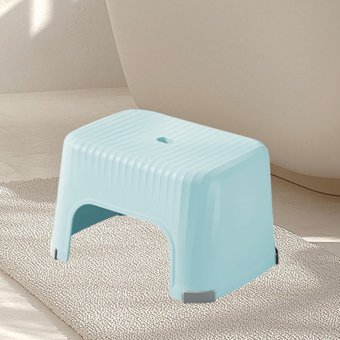 VANLOFE Plastic Step Stool for Adults - Non-Slip Bath Stool, Lightweight Small Stool for Bathroom, Shower, Beach, Camping, Step Stool for Bathroom Sink, 12.5x7.87x7.87in