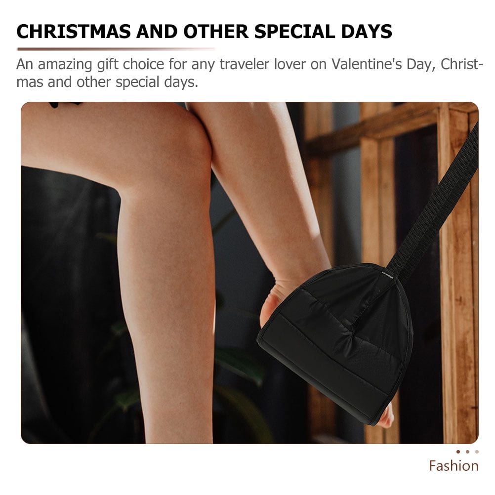 Milisten 2Pcs Black Foot Hammock with Oxford Cloth and Fleece Fabric for Home Use