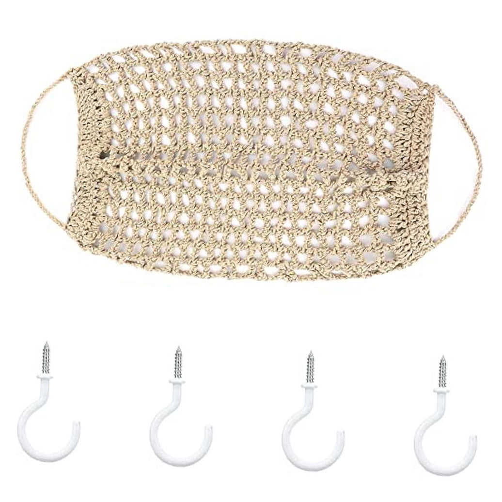 WEAVILUX Fruit and Vegetable Hammock 68X6X6CM Khaki Cotton Rope for Different Festivals 1 Set