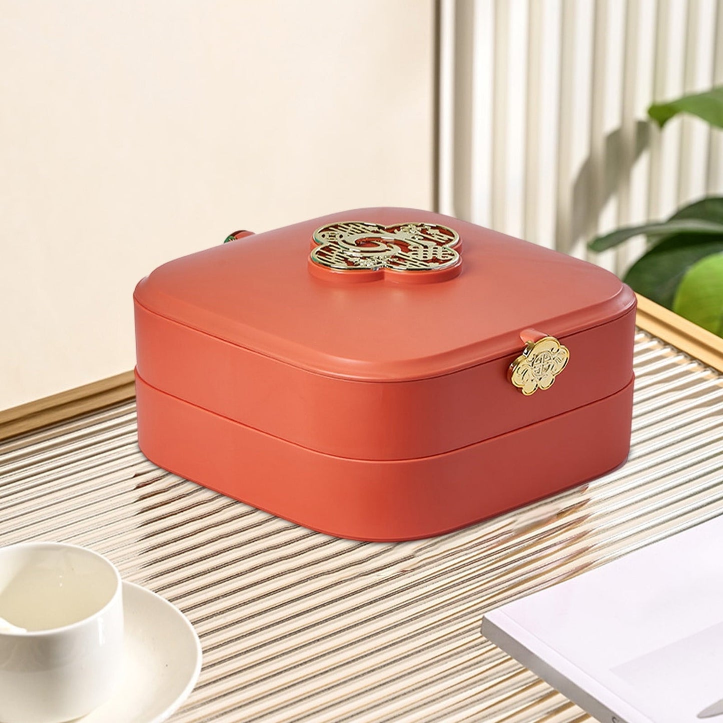 Kraoden Multi-Layer Detachable Fruit Tray, Dried Fruit Box with Unique Partition for Snacks, Coffee Table Storage, Ideal for Home & Outdoor Use