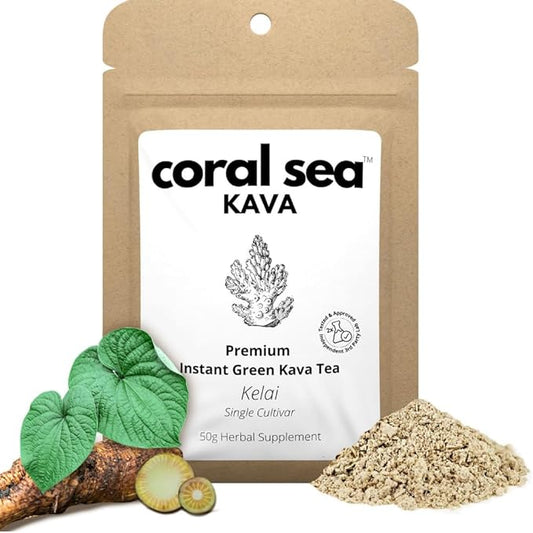 Volcano Island’s Secret - Kelai Instant Kava Powder from Vanuatu - Stress Release & Mood Support - 25 Servings Easy Mix 30:1 Noble Kava Juice Extract