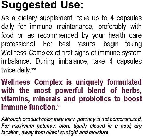 VHR Wellness Complex Immune Boosting Formula with Echinacea, Goldenseal, Garlic, Probiotics, Elderberry, Astragalus, Grapeseed, Cayenne, Bioflavonoids, Eleuthero, Ginger, VIT. C, Zinc. 120 Veg caps