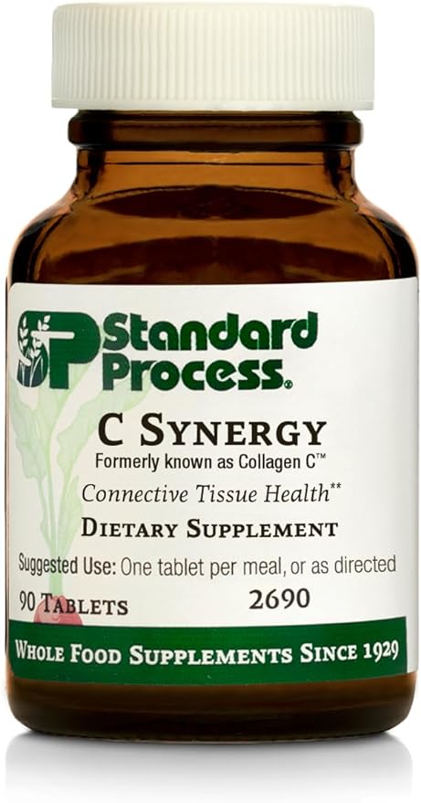 Standard Process Inc. C Synergy - Whole Food Immune Support and Antioxidant with Echinacea Purpurea, Rose HIPS, Shiitake, Reishi Mushroom Powder, Buckwheat, and Wheat Germ - 90 Tablets
