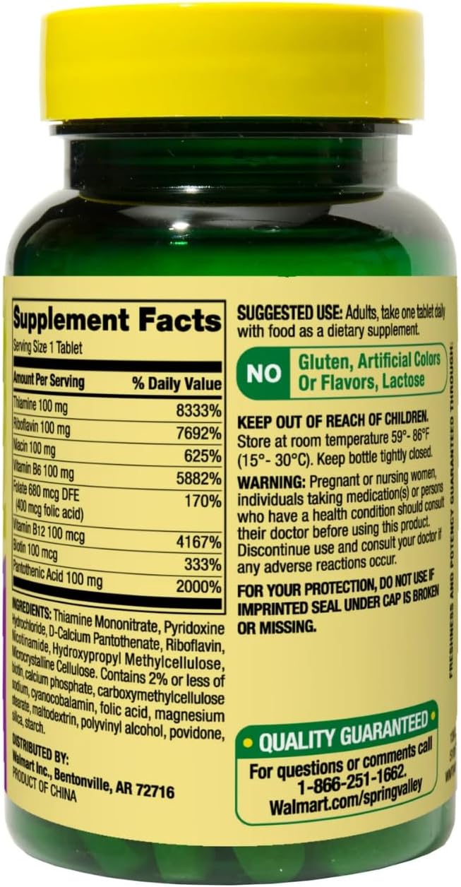 SCHMIDT EMPIRE B-100 Complex High Potency, B 100 Time Release Tablets – Metabolism & Nervous System Support, 60 Tablets, 60-Day Supply, Gluten-Free (Pack of 1)