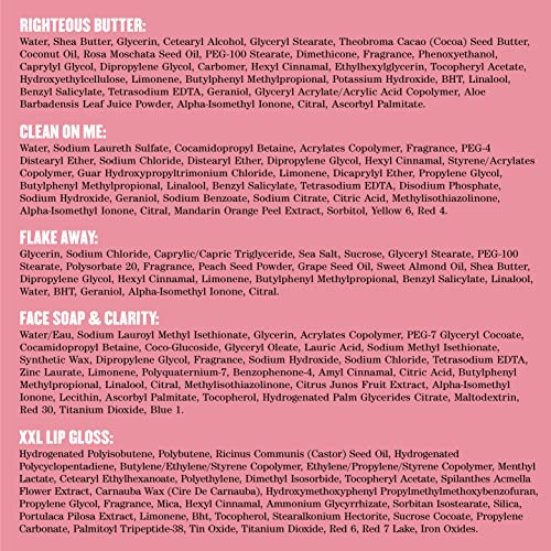 Soap & Glory The Glorious Five Skin Care Gift Set - The Righteous Body Butter Cream, Hand Food Hand Cream, Clean on Me Shower Gel, Vitamin C Facial Cleanser & Exfoliating Body Scrub (5 Count)