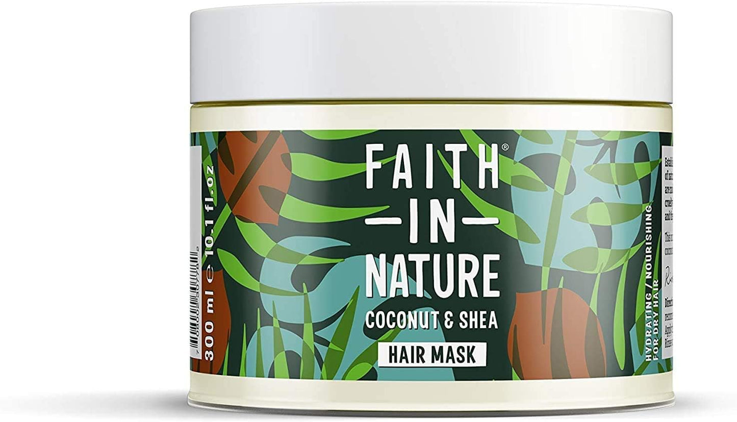 Faith in Nature Natural Hair Mask - Vegan & Cruelty Free, No SLS or Parabens - 300ml, Coconut & Shea Butter