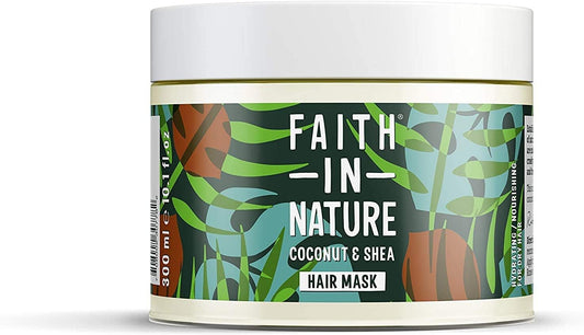Faith in Nature Natural Hair Mask - Vegan & Cruelty Free, No SLS or Parabens - 300ml, Coconut & Shea Butter