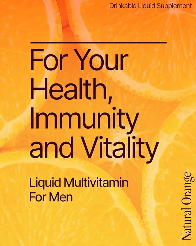 BeMe Liquid Multivitamin for Men - Clinically Tested Mens Multivitamin, 2X Faster Absorption & High Bioavailability - A, B-Complex, C, D, E, K, Calcium, Zinc, Magnesium - Non-GMO, Soy, Dairy Free