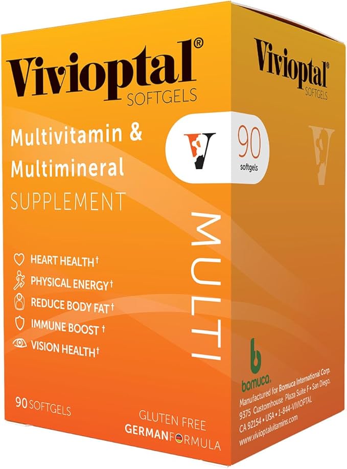 Vivioptal Multi, 90 Softgels (1 Year Supply), Multivitamin & Multimineral, Gluten Free, German Formula