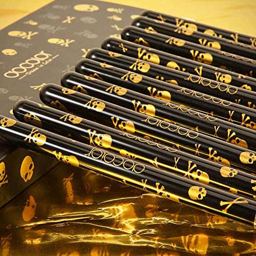 Docolor Eye Makeup Brushes 10Pcs Skull Printed Eyeshadow Makeup Brush Set Blending Concealer Eyebrow Eye Liners Premium Synthetic Eyeshadow Crease Brow Brush