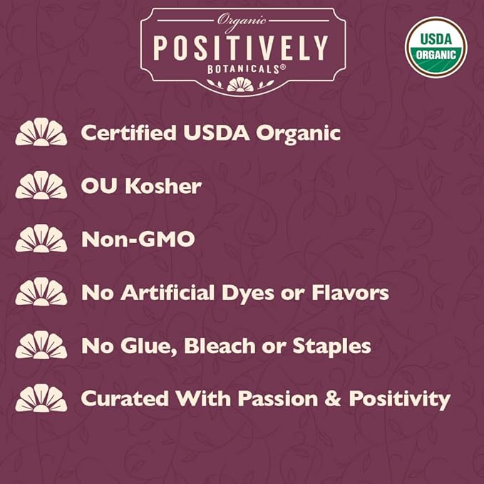 Organic Positively Botanicals Company, Raspberry Leaf Herbal Tea Bags, 20 Count