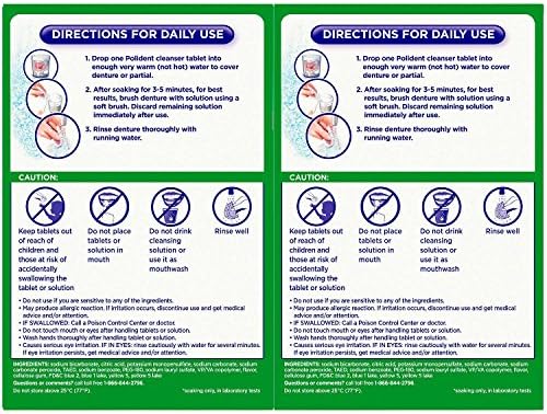 Polident 3 Minute, Antibacterial Denture Cleanser 120 ea (Pack of 2)