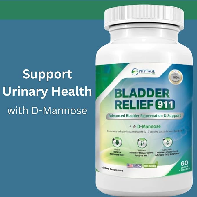 Bladder Relief 911 Detoxifying Strength - for Men and Women Provides Bladder Support, 60 Veggie Capsules - 2 Pack