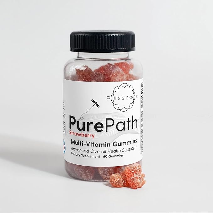 PurePath, Multi-Vitamin Gummies, 60 Count, Strawberry Flavored, Supplement for Adults, Supports Overall Health and Well-Being, Made in The USA