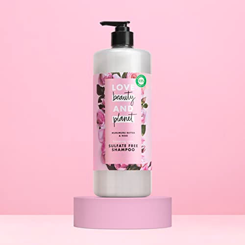 Love Beauty and Planet Blooming Color Sulfate-Free Shampoo Murumuru Butter & Rose, for Color Treated Hair Vegan, Paraben-free, Silicone-free, Cruelty-free 32.3 oz
