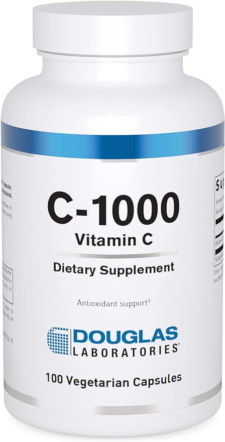 Douglas Laboratories C-1000 | 100% Pure Vitamin C to Support Skin, Blood Vessels, Tendons, Joint Cartilage and Bone | 100 Capsules