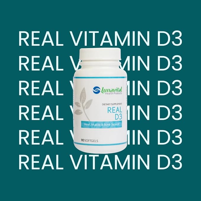 Lunavital Real D3 (10,000UD), Heart, Muscle & Bone Support, 90 Softgels