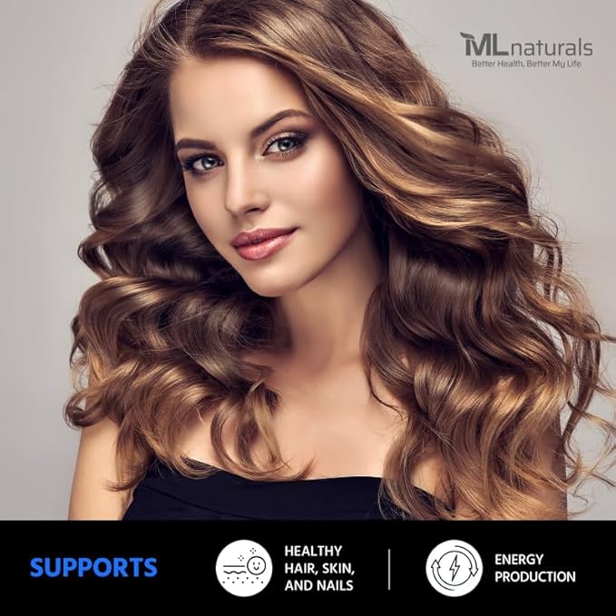 Biotin 10000 mcg 360 Capsules. Supports Healthy Hair, Skin, Nails, and Energy Production.