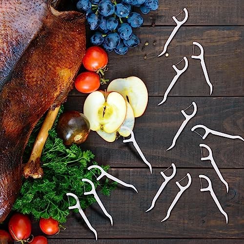 Dandat 2000 pcs Dental Floss Picks Bulk High Toughness Clean Tooth Picks Flossers Dental Floss Flossers for Teeth Cleaning Family Travel Tight Space Cleaning Plaque Remover(White)