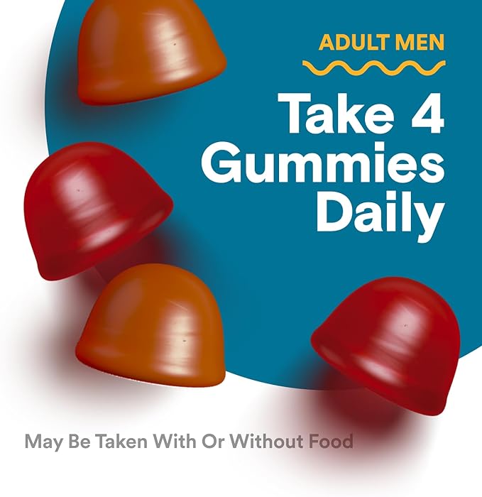 SmartyPants Multivitamin for Men, Organic Gummies: Probiotics, CoQ10, Methylfolate, Omega 3 (ALA), Vitamin D3, C, Vitamin B12, B6, A, K & Zinc for Immune Support, Biotin, 120 Gummies (30 Day Supply)