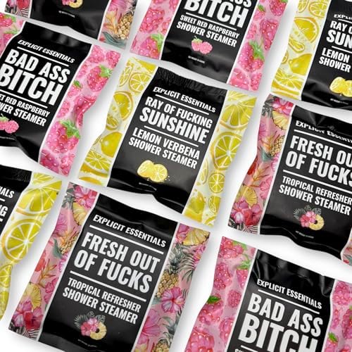 Shower Steamer Gift Set, 3 Pack, Raspberry, Lemon, Tropical Scents