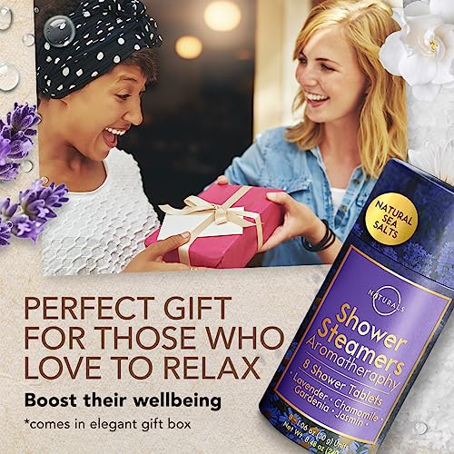 Shower Steamers Aromatherapy - Birthday Gifts for Women and Men - Shower Bombs Aromatherapy, Spa Day Essentials, Relaxation Spa Gifts - Self Care Galentines Gifts (Lavender 8 Count)