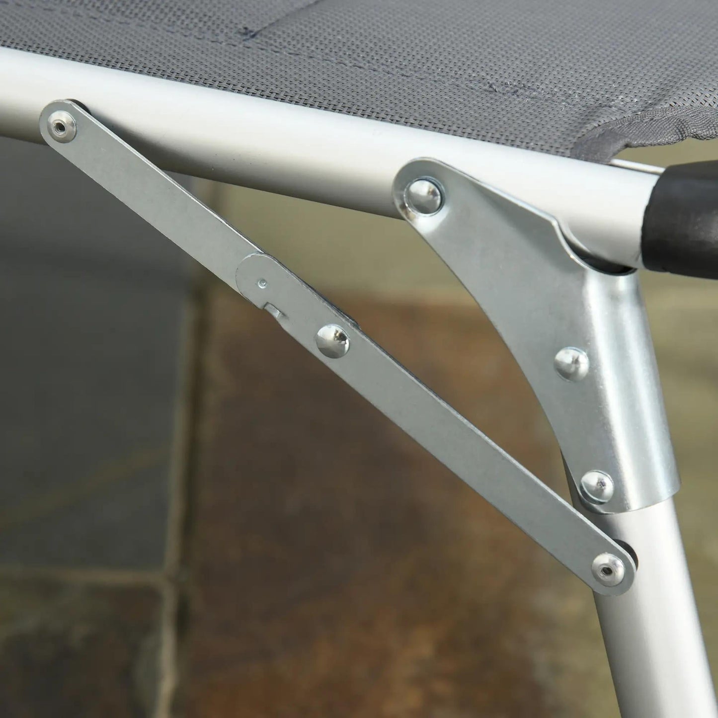 Resenkos Folding Lounge Chair Outdoor 5-Level Reclining Chaise Lounge Chair Outdoor Camping Tanning Chair, Gray