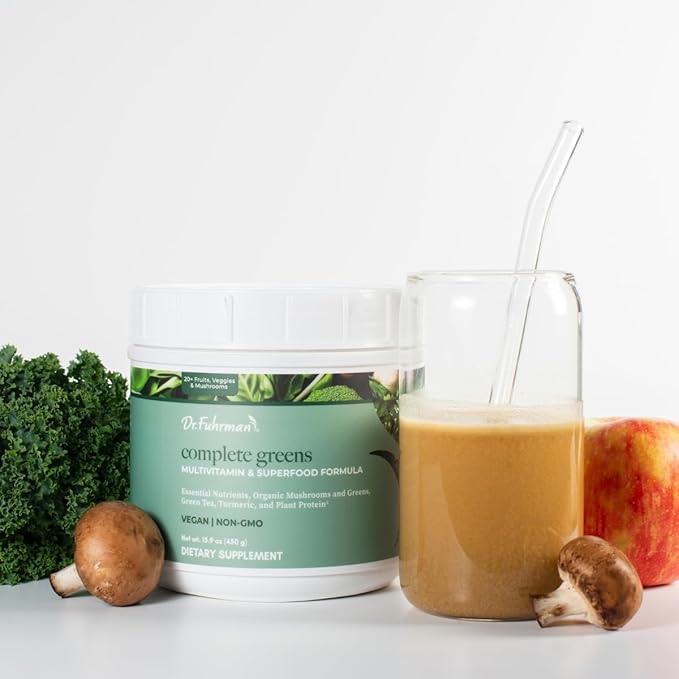 Dr. Fuhrman Complete Greens Multivitamin and Superfoods Formula - Premium Powdered Greens Superfood for Optimal Health and Nutrition (30 Servings)