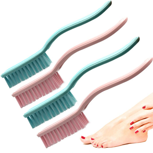 Nail Brush Foot Brush Curved Handle Grip Hand Fingernail Scrub Brush Home Laundry Cleaning Shoes Clothes Toes Nails Feet Scrubbe