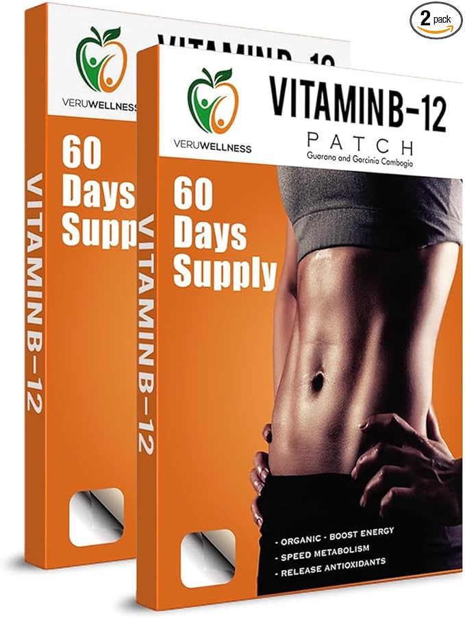 Veru Wellness B12 Patch - Energy Boost (2-Pack) – 120 Day B12 Patch - No Caffeine