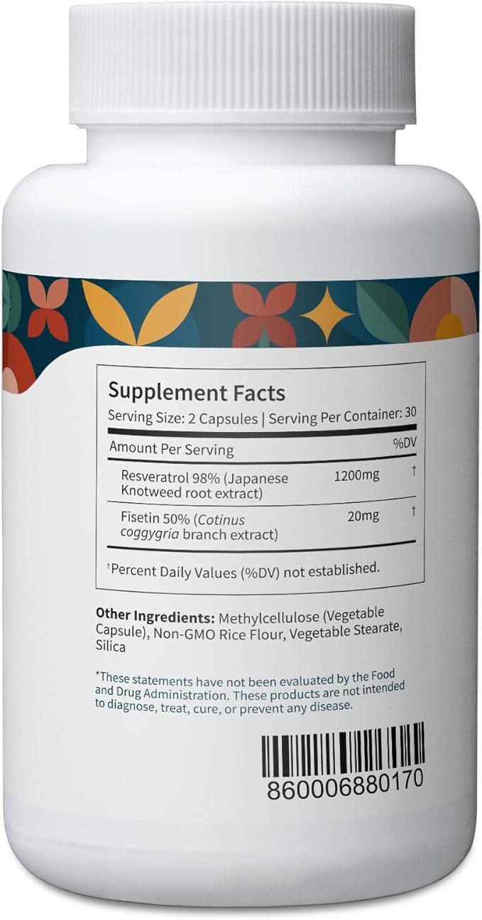 Pattern Wellness 2-Pack Multivitamin & Resveratrol Supplements - Whole Body & Heart Health - Natural Antioxidant Booster - 120 Vegan Capsules