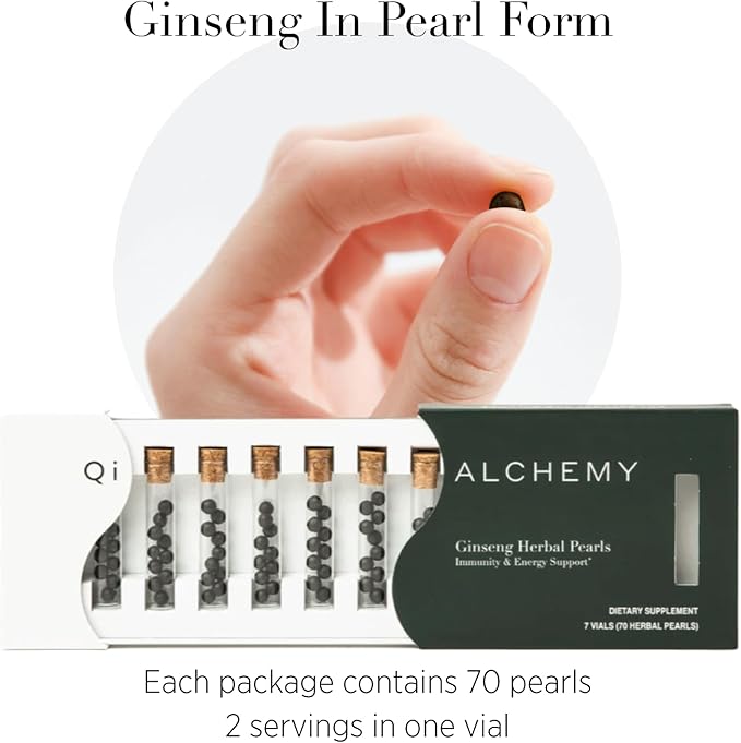 Red Ginseng Herbal Pearls [70 Count] Daily Immunity & Energy Premium Red Ginseng Korea Ginseng Supplement. Vegan, Gluten-Free, Made in Korea