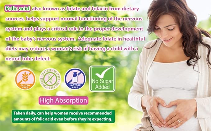 Folic Acid 400 mcg Buccal Lozenge Tablets – Slow-Dissolving for Fast Absorption, Prenatal & Neural Tube Support, Sugar-Free, 100 CT