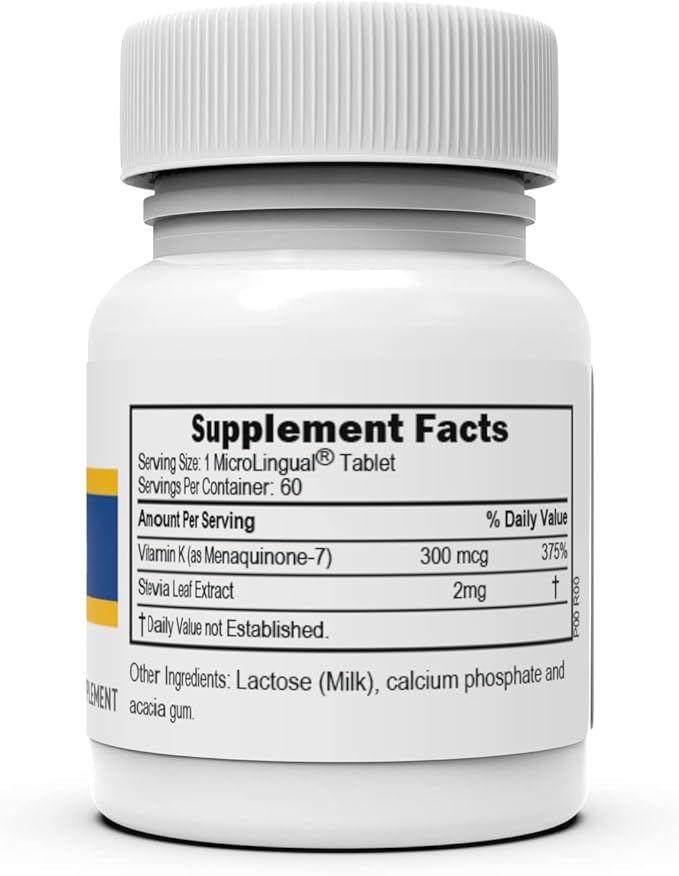 Superior Source Vitamin K2 MK-7 (Menaquinone-7) 300 mcg - Bone Strength & Health Support Supplement - Aids Healthy Heart Function - Bariatric-Friendly - 60 Sublingual Dissolving Tablets