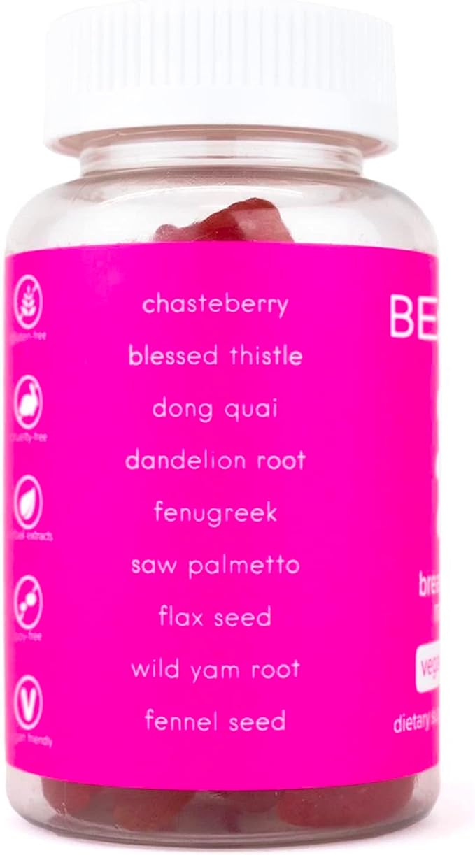 BEARVANA Top Support Gummies for Women | Support Natural Balance and Confidence | Fitness Supplement | Essential Vitamins | 9 Herbs Including Fenugreek, Flaxseed, Dong Quai| Berry Flavor | 60 Gummies