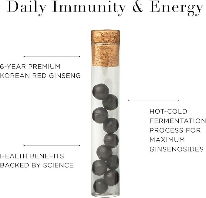 Red Ginseng Herbal Pearls [70 Count] Daily Immunity & Energy Premium Red Ginseng Korea Ginseng Supplement. Vegan, Gluten-Free, Made in Korea