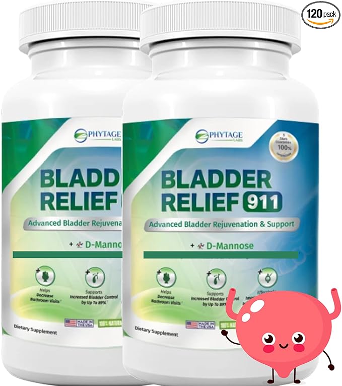 Bladder Relief 911 Detoxifying Strength - for Men and Women Provides Bladder Support, 60 Veggie Capsules - 2 Pack