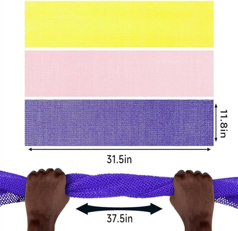 Afro Scrub African Exfoliating Net Sponge, Afro Scrub African Net Sponge, Exfoliating Washcloth for Daily Use, Long Lasting African Bath Net, Durable and Soft, Quick Drying (3pcs F)