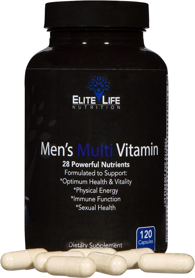 Men's Multi Vitamin - 28 Powerful Nutrients, Vitamins, and Minerals - Best Multivitamin for Men - Supports Optimum Health, Physical Energy, Immune System Function, and Maximum Vitality - 120 Capsules