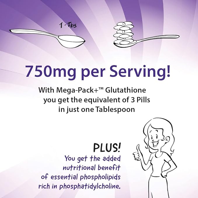 Aurora Nutrascience Mega-Liposomal Liquid Glutathione, Immune & Antioxidant Gut Health Support Supplement, 750 mg per Serving, Non-GMO, Sugar-Free, 10 Single Serve Packets