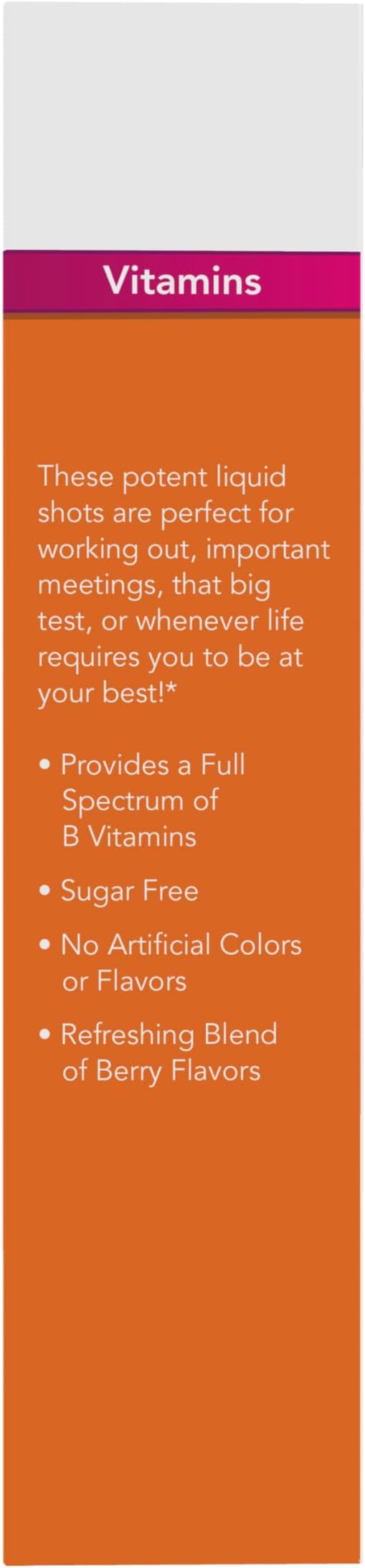 NOW Foods B-12 10,000mcg Shots 0.5 ounce 12 Count Box Mixed Berry