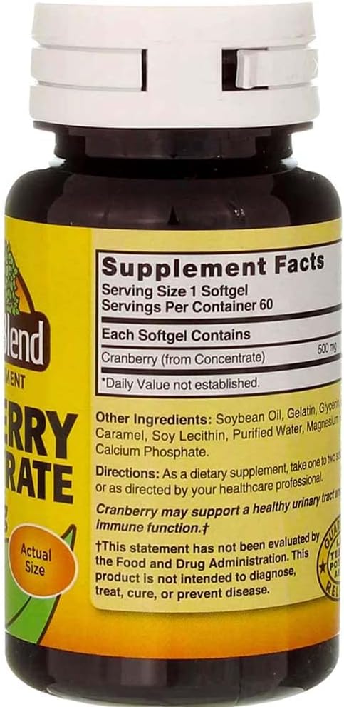 Nature's Blend Cranberry Concentrate 500 mg 60 Sgels
