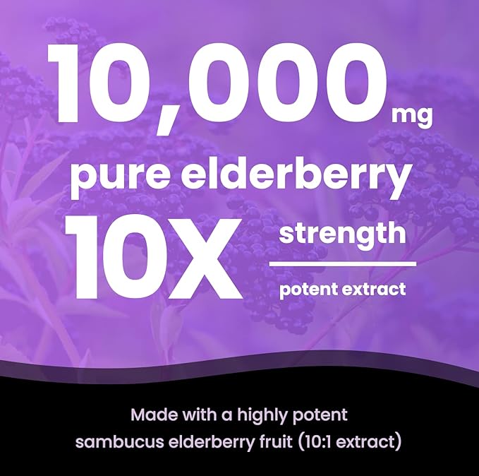 NutraChamps Elderberry Extract 120 Capsules, 10,000mg Sambucus Elderberry with Zinc and Vitamin C for Adults + Vitamin D3 5000 IU & Ginger, 5-in-1 Antioxidant Immune Support Supplement
