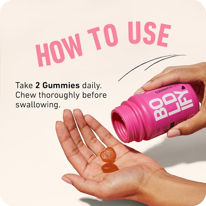 Boldify Hair Growth Gummies - Sugar-Free Biotin Gummies - Fast-Acting Vegan Vitamins for Skin, Nails, and Hair - 5000mcg Biotin/Serving, 30-Day Supply - Natural Strawberry Flavor