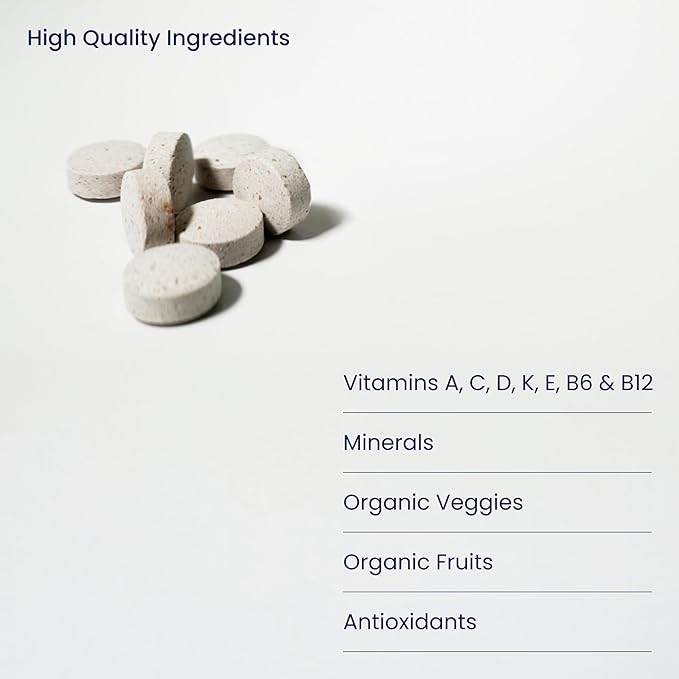 Super Vites® - Multivitamin for Kids, Chewable Tablets, Gluten Free, Soy Free, Dairy Free & Preservative Free with 28 Organic Super Fruits & Veggies, 4-Week Supply